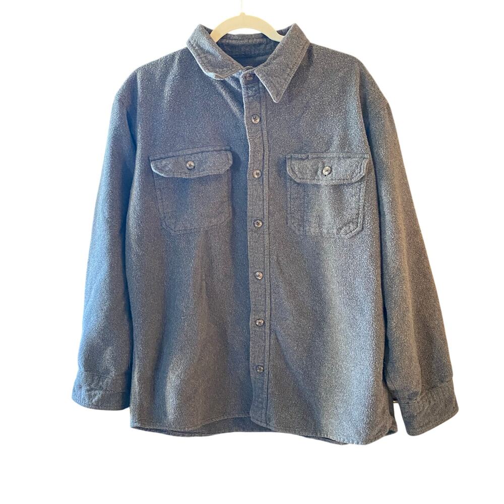 Schmidt workwear 100% cotton flannel button up gray men’s size large